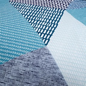 Lenjerie de pat albastru-verde pentru pat de o persoană 135x200 cm Larsson Geo – Catherine Lansfield