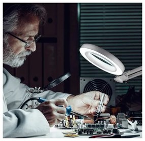 Lampă LED dimabilă de masă cu lupă Extol LED/8W/5V 2900/4500/7500K alb