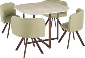 Set de mobilier dining 1+4, maro deschis/natural, BEVIS NEW