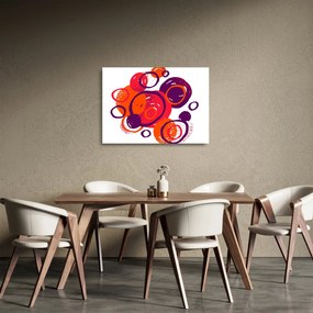 Tablou pe sticlă - Motiv cercuri în culori calde (70x50 cm)