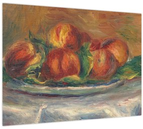 Tablou pe sticlă - Auguste Renoir, Peaches on a  Plate, reproducere (70x50 cm)