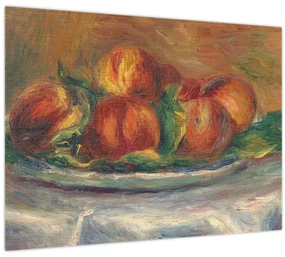 Tablou pe sticlă - Auguste Renoir, Peaches on a  Plate, reproducere (70x50 cm)