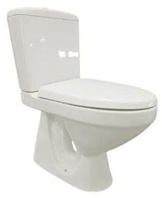 Vas WC compact Mito, Roma, cu rezervor evacuare orizontala si capac din polipropilena, alb