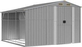 vidaXL Șopron de grădină, gri, 277x279x179 cm, oțel zincat