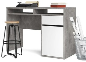 Birou Felix IV, gri / alb lucios