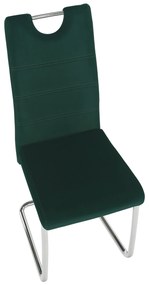 Scaun de luat masa, ţesătură de catifea smarald / cusături deschise, ABIRA NEW