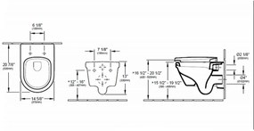 Set vas wc suspendat rimless VilleroyBoch Architectura cu capac soft close, direct flush