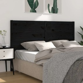 vidaXL Tăblie de pat, negru, 126x4x100 cm, lemn masiv de pin
