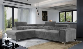 Coltar tapitat, extensibil, 278x92x205 cm, Laurence L02, Eltap (Culoare: Gri inchis / Paros 06)