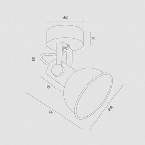 Aplica de perete / tavan cu spot directionabil design modern Lenora auriu, verde