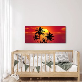 Tablou - Silueta insulei cu palmieri (120x50 cm)