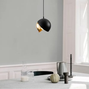 Lustră pe cablu BERCESTE 1xE27/40W/230V neagră/aurie