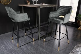 Set 2 scaune de bar Paris gri verzui