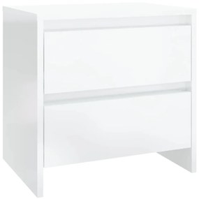 809857 vidaXL Noptieră, alb extralucios, 45x34,5x44,5 cm, PAL