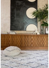 Taburet alb cu tapițerie din lână Berber Soul – Lorena Canals