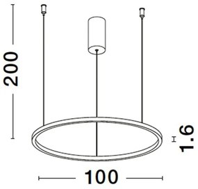 Lustra LED suspendata design modern circular TARQUIN D-100cm aurie