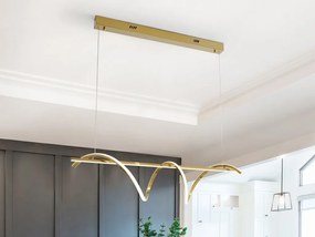 Lustra LED suspendata design modern Asure auriu