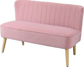 HOMCOM Canapea 2 locuri, canapea din stofă, canapea tapițată lounge, lată, Roz | Aosom Romania