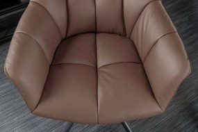 Set 2 scaune pivotante Papillon, piele maro