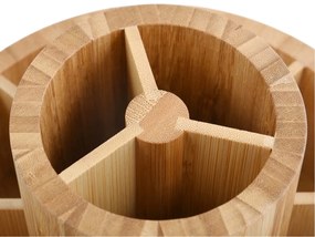 Organizator rotativ din bambus pentrucosmetice MSV Isalys 20 x 15,3 cm