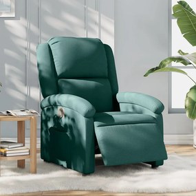 vidaXL Fotoliu rabatabil electric, verde închis, material textil
