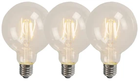 Set de 3 becuri LED cu filament E27 G95 4W 320lm 2700K