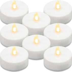 Set lumânării pe baterii, cu temporizator, albe, 8 bu