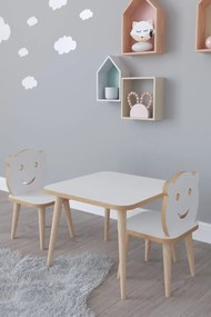 Resigilat:Set masa+ 2 scaune pentru copii Bambi Homs alb
