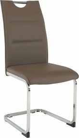 Scaun TOSENA, maro/crom, piele ecologica/metal, 44x61x98 cm