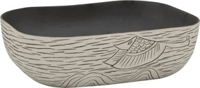 vidaXL Lavoar de blat gri/negru 48x37,5x13,5 cm, ceramică, dreptunghi