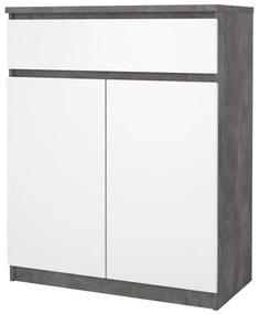 Comodă Simplicity 80 x 40 x 100,5 cm, gri / alb lucios