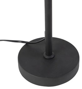 Lampă de masă neagră cu abajur din velur cu design frunze și interior auriu - Parte