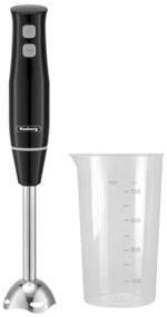 Blender cu cana Rosberg R51112ISB, 400W, 700ml, 2 viteze, Atasament din otel, Negru