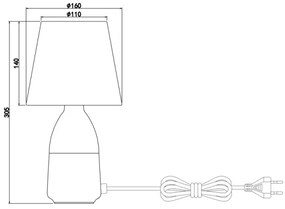 Globo 24135C - Lampă de masă EUGEN 1xE14/40W/230V