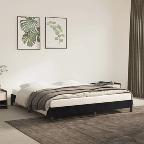 Cadru de pat, negru, 180 x 200 cm, catifea Negru, 25 cm, 180 x 200 cm