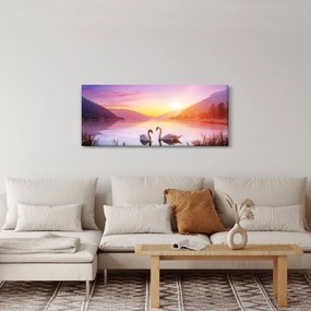 Tablou - Lebăde îndrăgostite (120x50 cm)