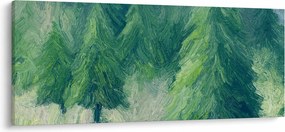 Tablou - Conifere pictate (120x50 cm)
