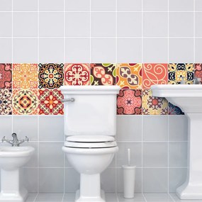 Set 30 autocolante de perete Ambiance Cement Tiles La Valette, 10 x 10 cm