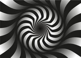 Tablou abstract cu spirala alb neagră (70x50 cm)