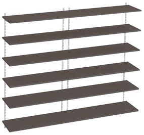 Raft de perete 12P, 160x25x200 cm, PAL Wenge
