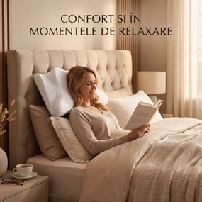Perna cervicala ortopedica CERVI-SAN Memory Plus, doua inaltimi si suport brate, husa Tencel