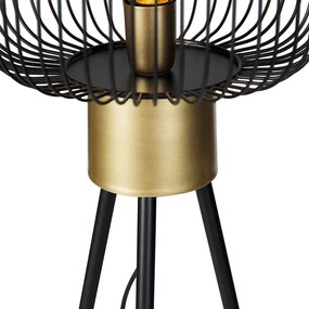 Lampa de podea de design neagră cu auriu - Mayelle