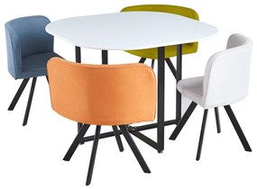 Set de mobilier dining 1+4, alb/culori mixte, BEVIS NEW
