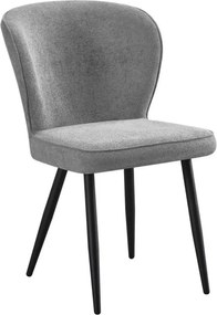 Scaun RIO 2, gri deschis/negru, stofa buclata/metal, 64x51x84 cm