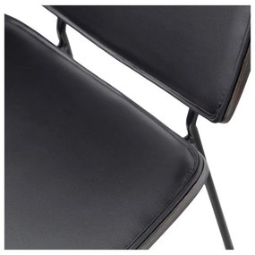 Scaune de dining negre 2 buc. din imitație de piele Close In – WOOOD