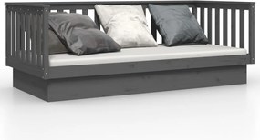 vidaXL Pat de zi, gri, 100x200 cm, lemn masiv de pin