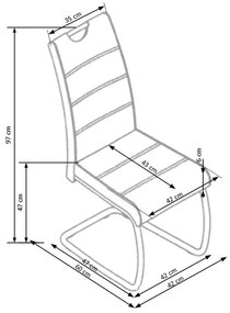 Scaun de bucaterie Rodney, gri/argintiu