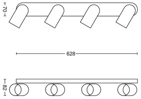 Philips 50584/31/PN - Lampa spot MYLIVING PONGEE 4xGU10/5,5W/230V
