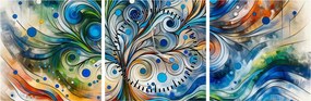 Tablou – Arbore energetic colorat (cu ceas) (90x30 cm)