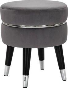 Taburet gri cu tapițerie din catifea Paris – Mauro Ferretti